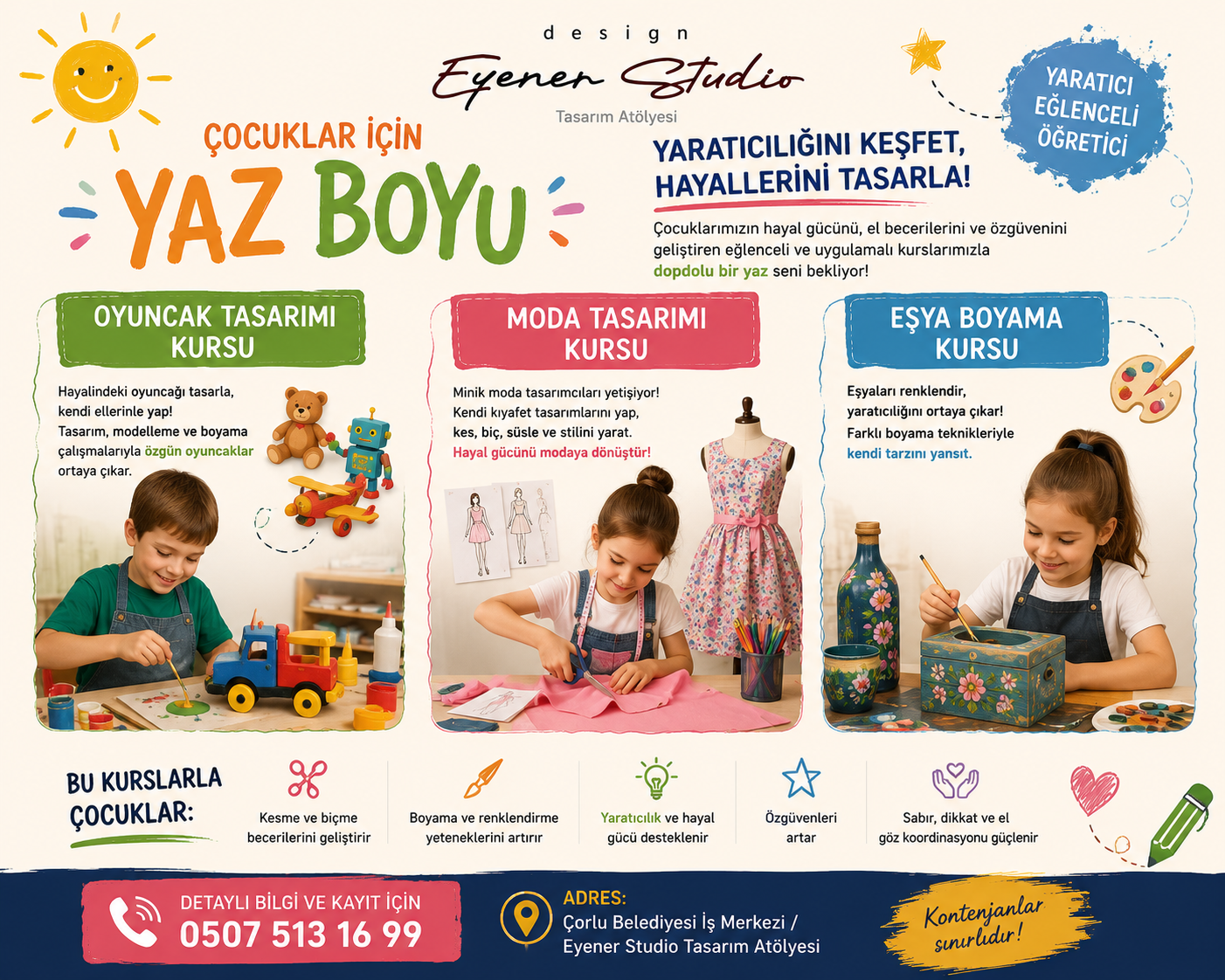 Çocuklar için Çorlu Yaz Kurslarımız Başlıyor